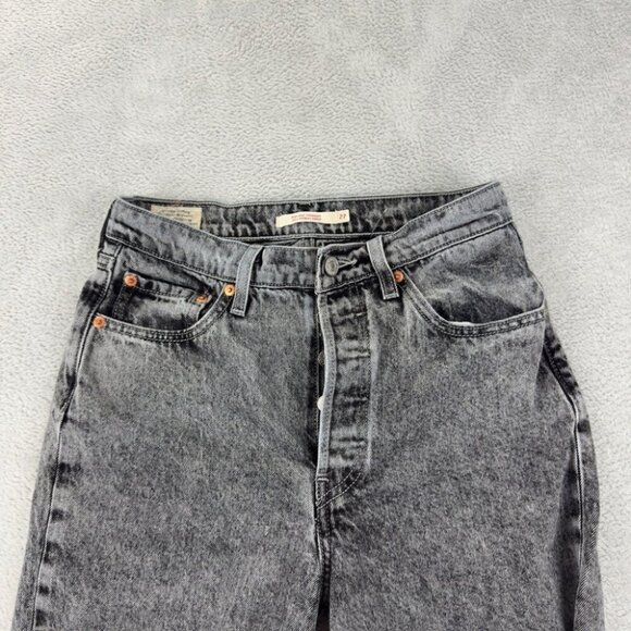 Levi's Ribcage Straight Grey Denim Jeans Women's Size 27x25 - Picture 12 of 13